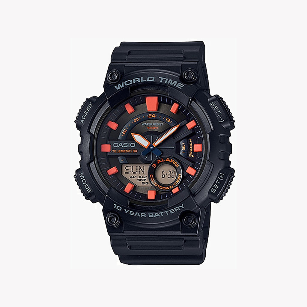 CASIO AEQ-110W-1A2VDF ADVENTURE READY - SPORTY MEN'S WATCH WITH BLACK RESIN BAND AND DIGITAL DISPLAY