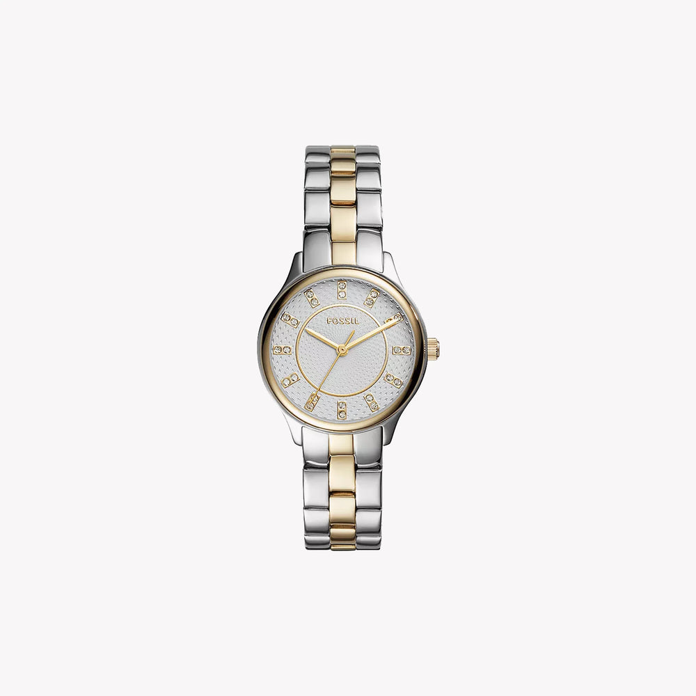 Fossil Women's Two Tone Silver & Gold Watch, Silver Dial | Bq1574 by i-watch
