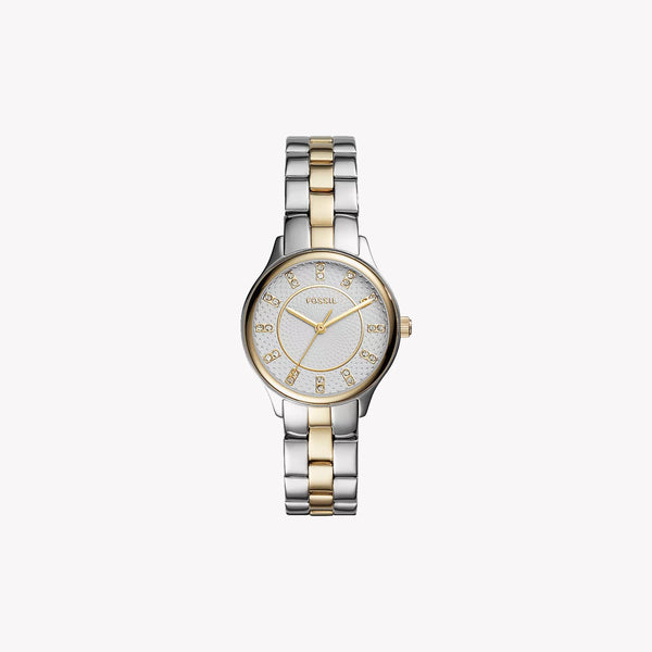 Fossil Women's Two Tone Silver & Gold Watch, Silver Dial | Bq1574 by i-watch