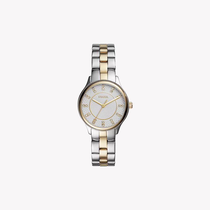 Fossil Women's Two Tone Silver & Gold Watch, Silver Dial | Bq1574 by i-watch
