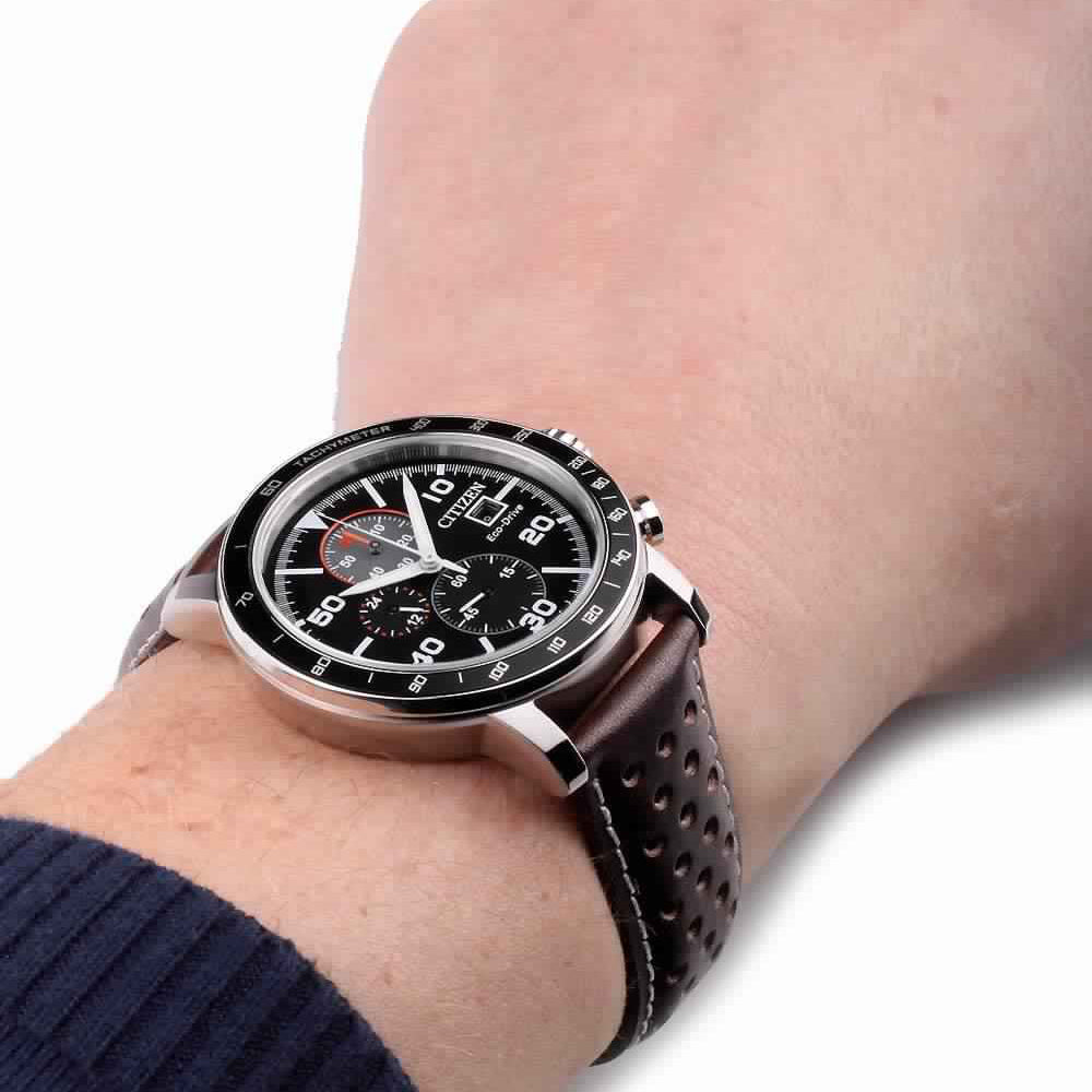 CITIZEN CA0641-24E - MODERN ELEGANCE: STAINLESS STEEL CHRONOGRAPH & LEATHER TIMEPIECE-i-Watch-5