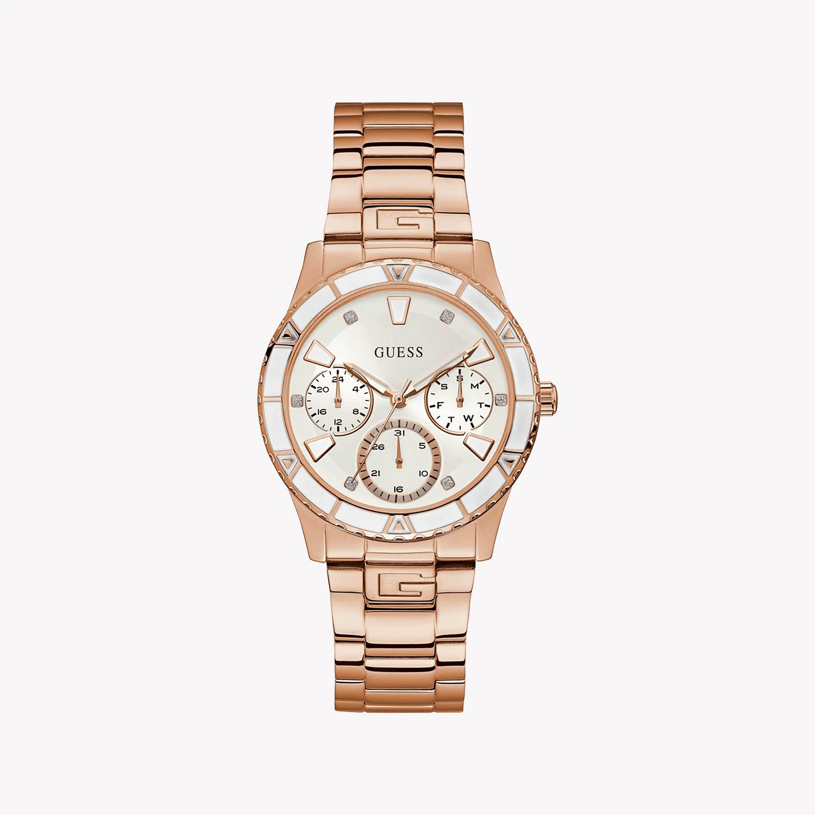 Guess Women's Rose Gold Watch, White Dial | W1158l2 by i-watch