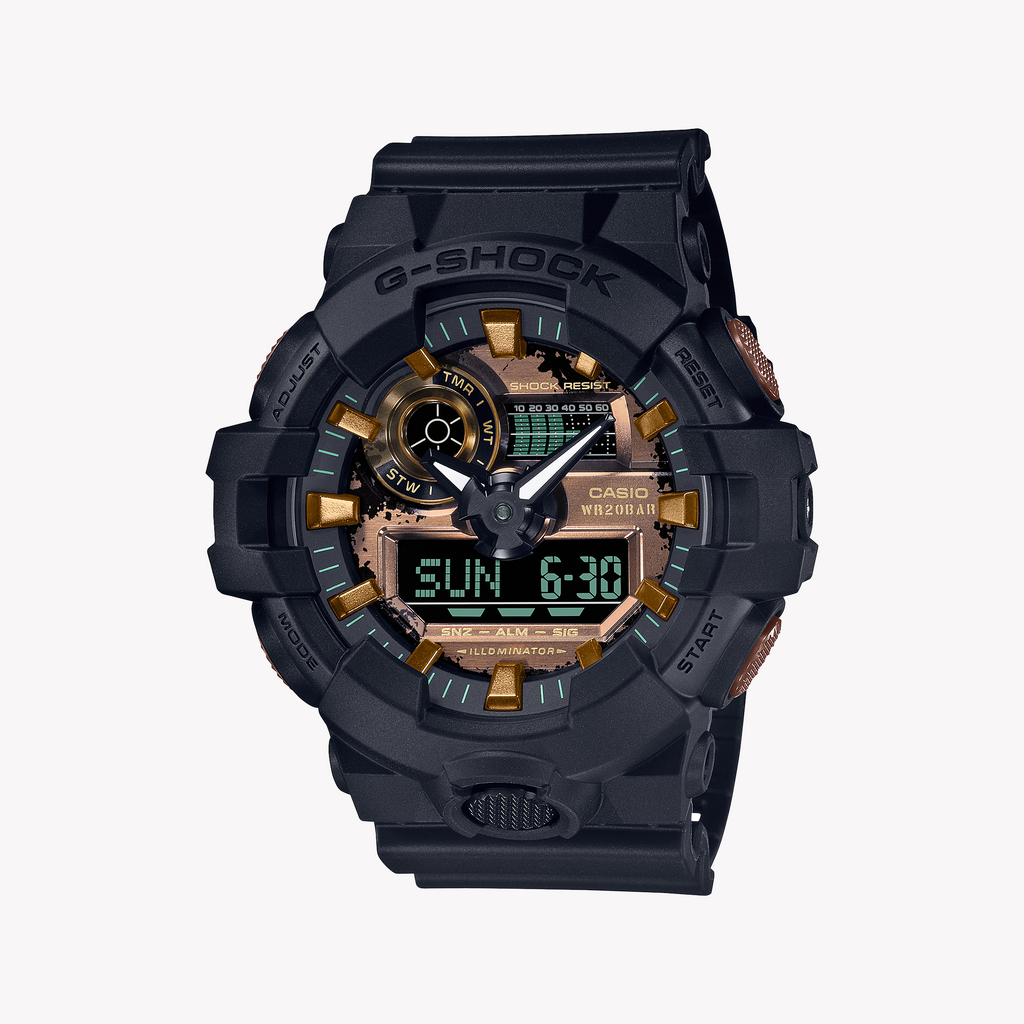 CASIO G-SHOCK GA-700RC-1ADR - RUGGED BLACK SPORT MEN'S WATCH WITH LED ILLUMINATOR