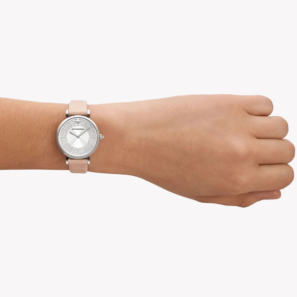 Emporio Armani Women's Pink Leather Watch, Silver Case | Ar11543 by i-watch