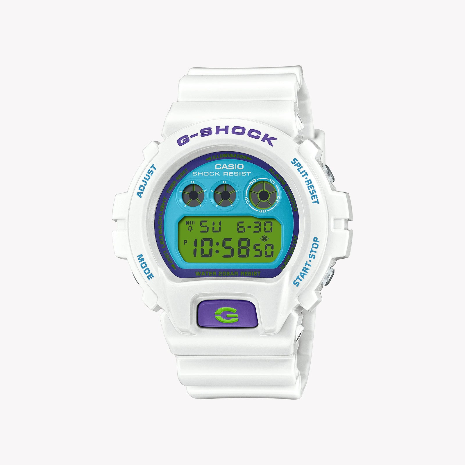 Casio Men's White Resin Watch, Digital Dial | Dw-6900rcs-7er by i-watch
