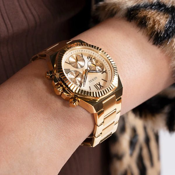 Guess Women's Gold Stainless Steel Watch, Champagne Dial | Gw0769l2 by i-watch