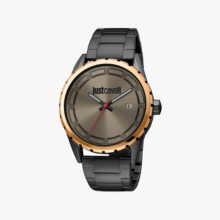 Just Cavalli Men's Black Steel Watch, Gray Dial | JC1G082M0565