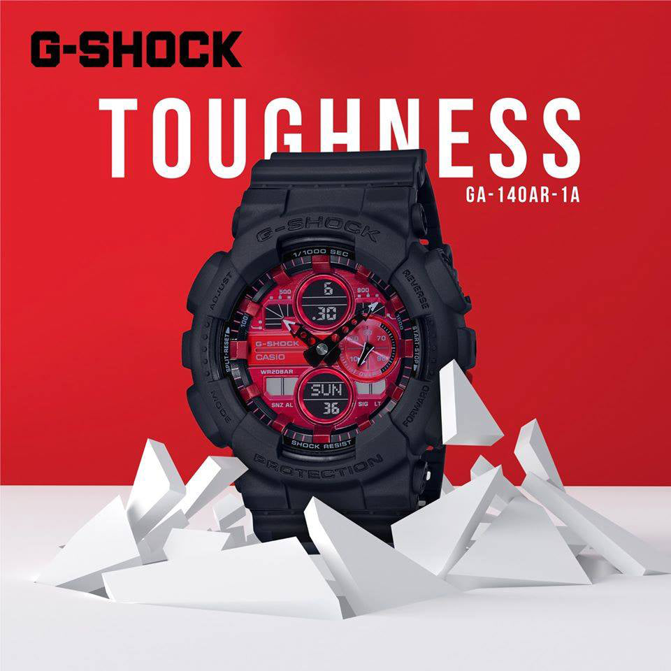 CASIO G-SHOCK GA-140AR-1ADR BOLD RESILIENCE - MEN'S BLACK RESIN ADVENTURE WATCH-i-Watch-3
