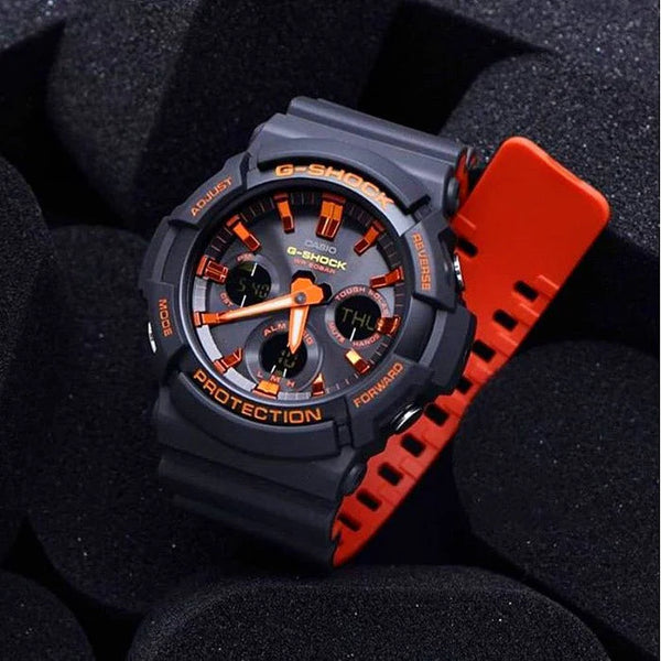 Casio G-Shock Gas-100br-1adr Bold Elegance - Men’S Watch With Matte Black Resin And Multifunctional Features by i-watch