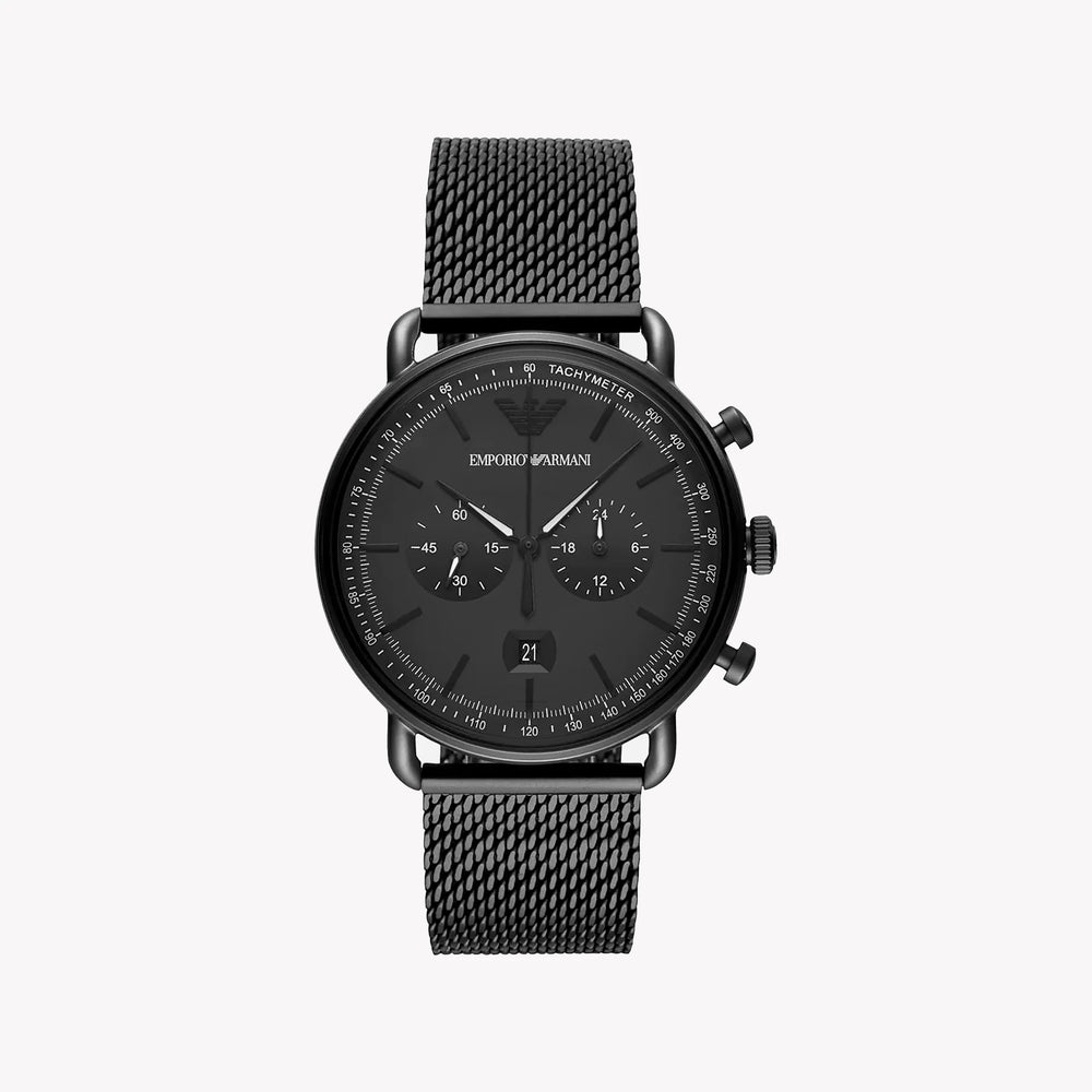 Emporio Armani Men's Black Stainless Steel Watch, Black Dial | Ar11264 by i-watch