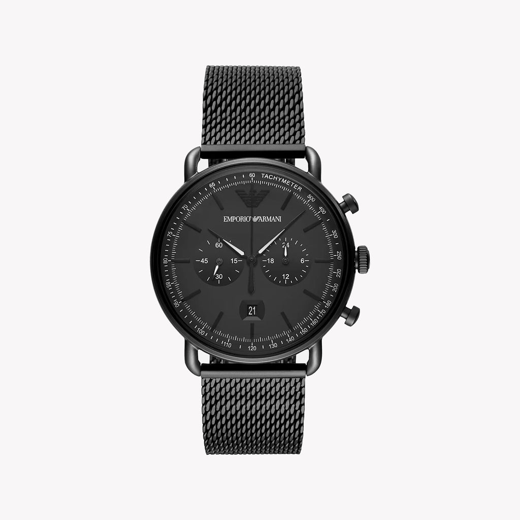 EMPORIO ARMANI AR11264 BOLD BLACK - MEN'S STAINLESS STEEL WATCH WITH STRIKING DESIGN