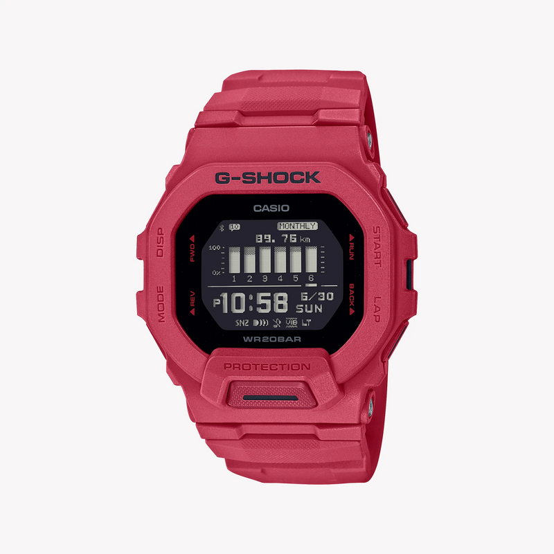 G-Shock Men's Red Resin Watch, Sporty Design | Gbd-200rd-4dr by i-watch
