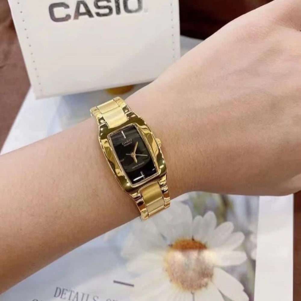 Casio Women's Gold Watch, Black Dial | Ltp-1165n-1crdf by i-watch