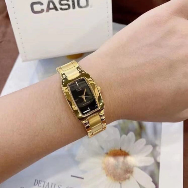 Casio Women's Gold Watch, Black Dial | Ltp-1165n-1crdf by i-watch