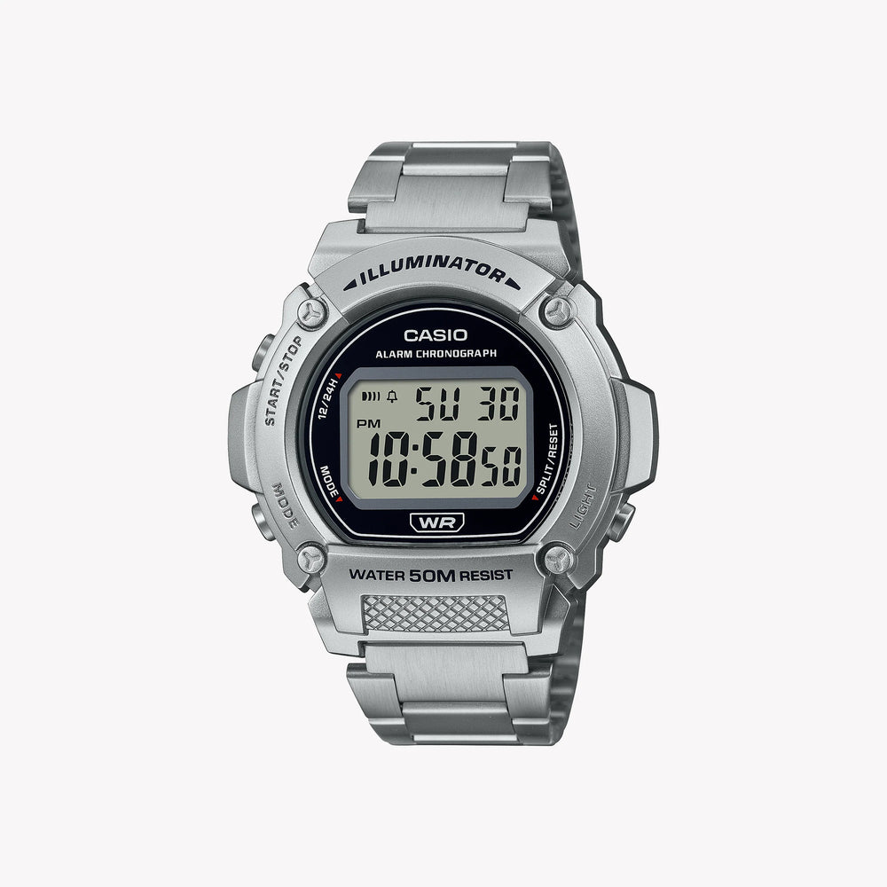 Casio Unisex Silver Resin Watch, Digital | W-219hd-1av by i-watch