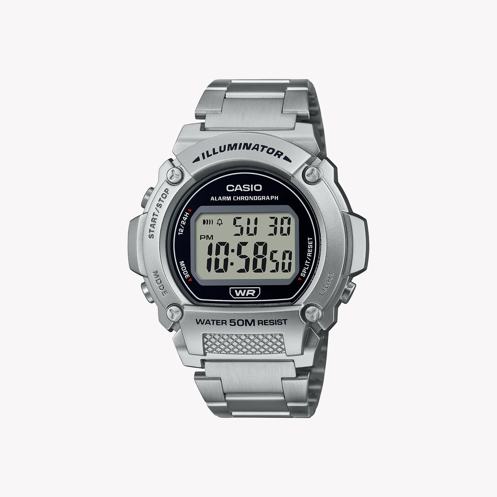 Casio Unisex Silver Resin Watch, Digital | W-219hd-1av by i-watch