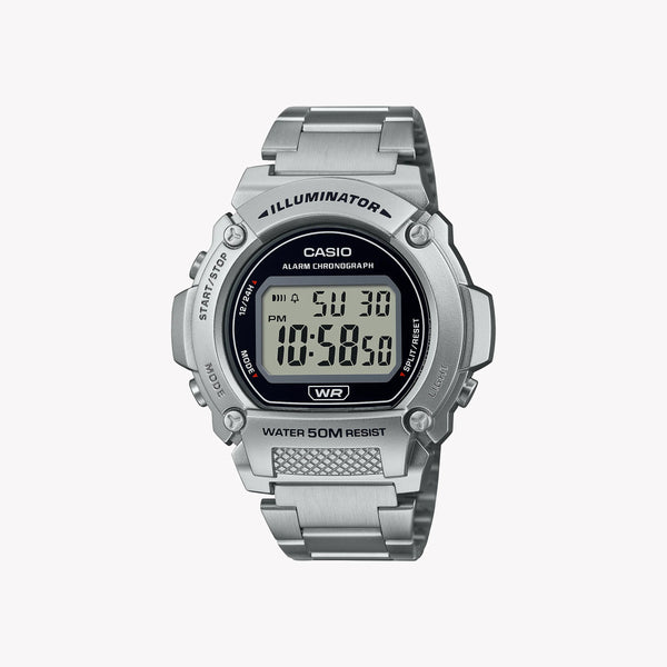 Casio Unisex Silver Resin Watch, Digital | W-219hd-1av by i-watch