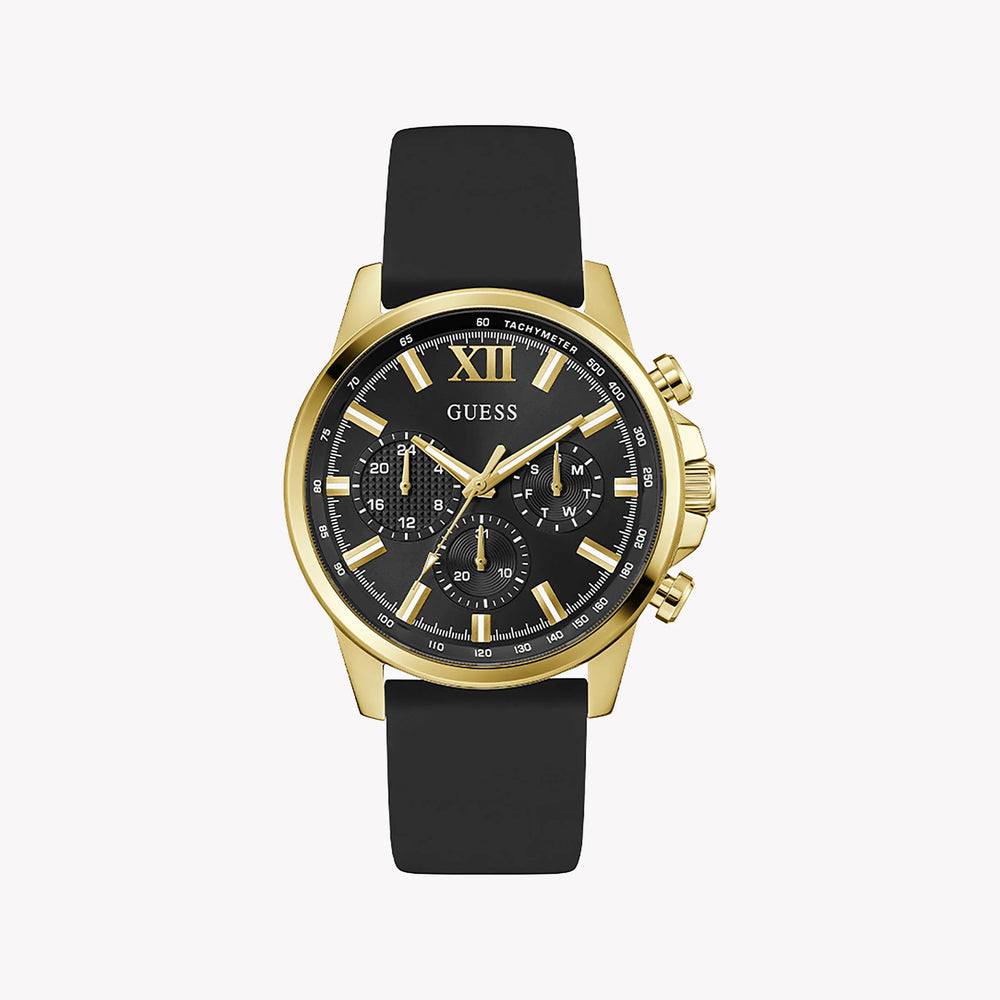 Guess Men's Gold Stainless Steel, Black Silicon | Gw0913g2 by i-watch
