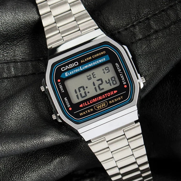 Casio Men's Resin Watch, Silver Metal Strap | A168wa-1wdf by i-watch