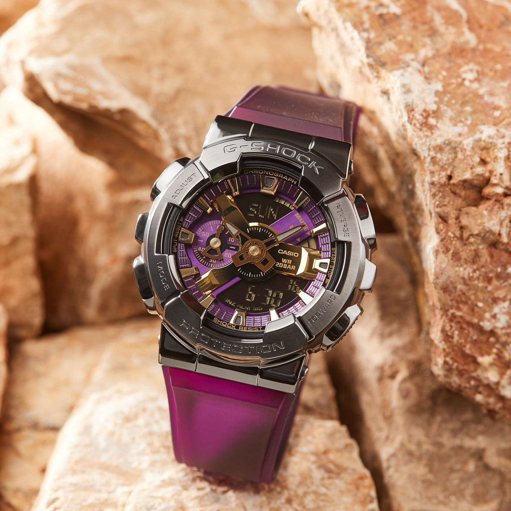 CASIO G-SHOCK GM-110CL-6ADR ADVENTURE READY - STYLISH MEN'S WATCH with vibrant red resin band and gray stainless steel case-i-Watch-2