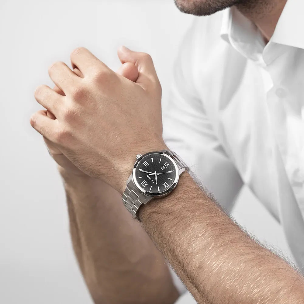 POLICE PEWJH0004904 - ELEGANT SILVER TIMEPIECE WITH DRAMATIC BLACK DIAL FOR THE MODERN GENTLEMAN-i-Watch-5