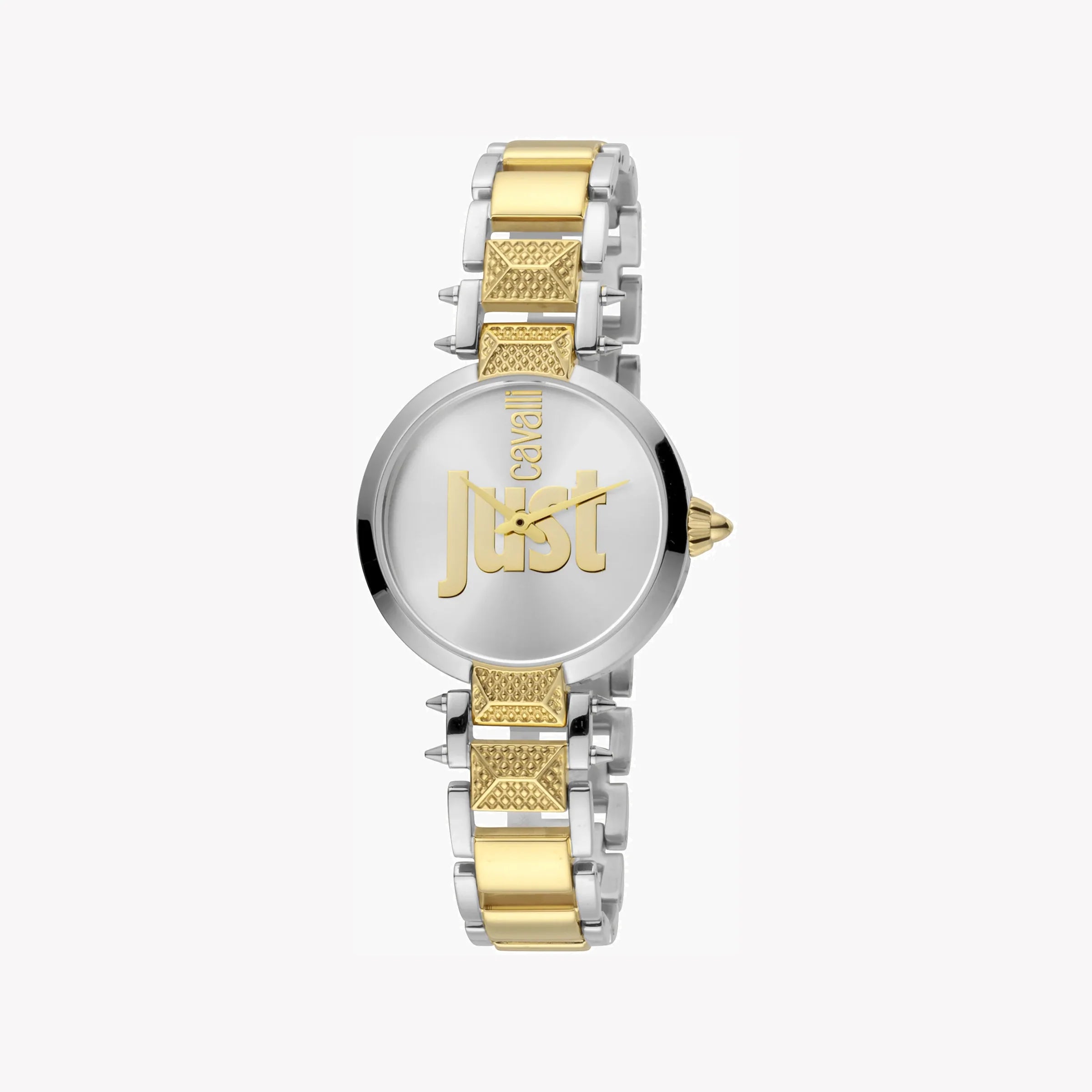 JUST CAVALLI Women's Watch with Silver Stainless Steel Case and Silver & Gold Stainless Steel Band