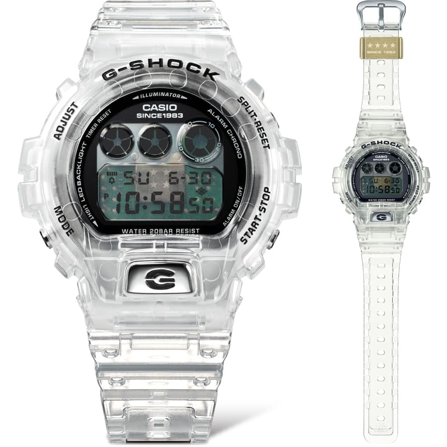 CASIO G-SHOCK DW-6940RX-7 OVERSIZE - CLEAR REMIX SERIE - 40 Anniversary Men's Watch