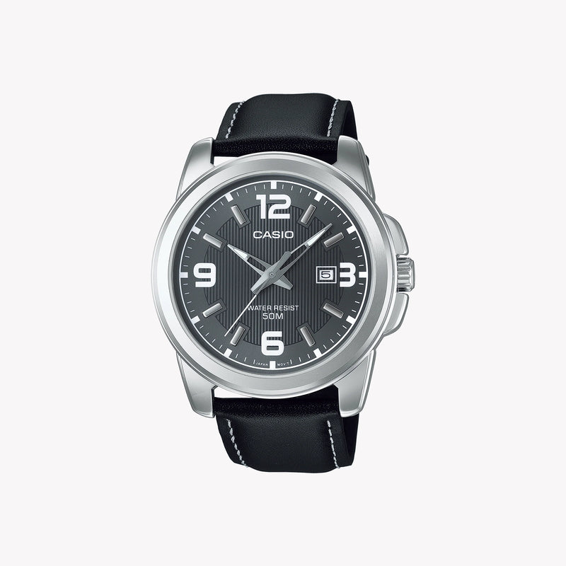 MTP-1314PL-8AVEF - ELEGANT TIMEPIECE FOR THE MODERN GENTLEMAN WITH LEATHER STRAP