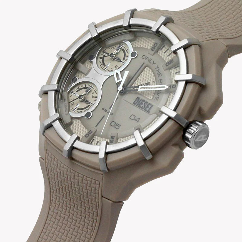 Diesel Men's Beige Silicone Watch, Multifunction | Dz1990 by i-watch