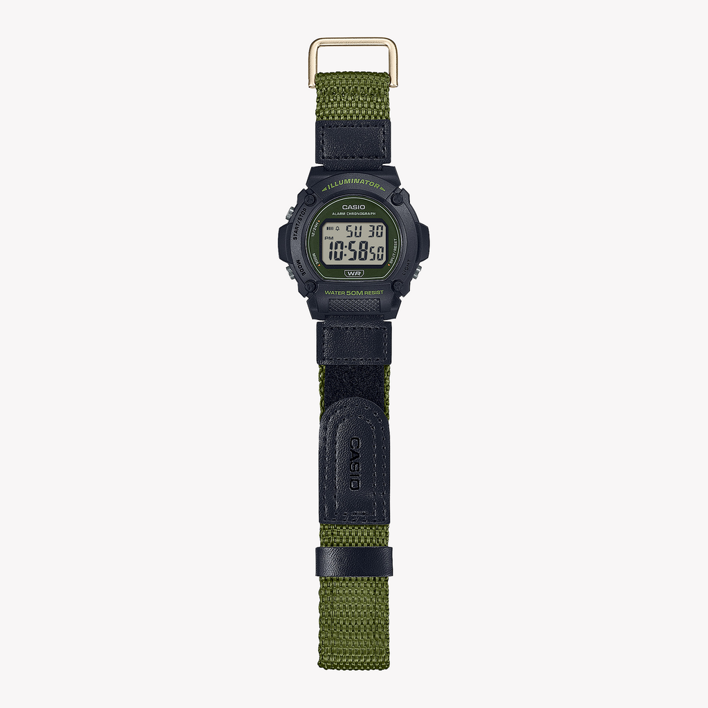 CASIO W-219HB-3AVDF SPORTY EDGE - DYNAMIC STYLE & FUNCTIONALITY Unisex Watch with bold black case and vibrant green band-i-Watch-2
