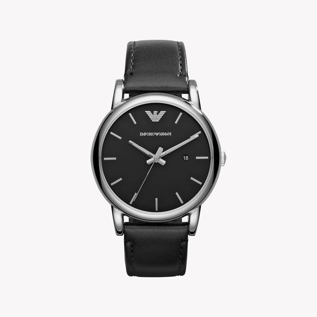 EMPORIO ARMANI AR1692 - TIMELESS ELEGANCE FOR THE MODERN MAN - BLACK DIAL & LEATHER STRAP