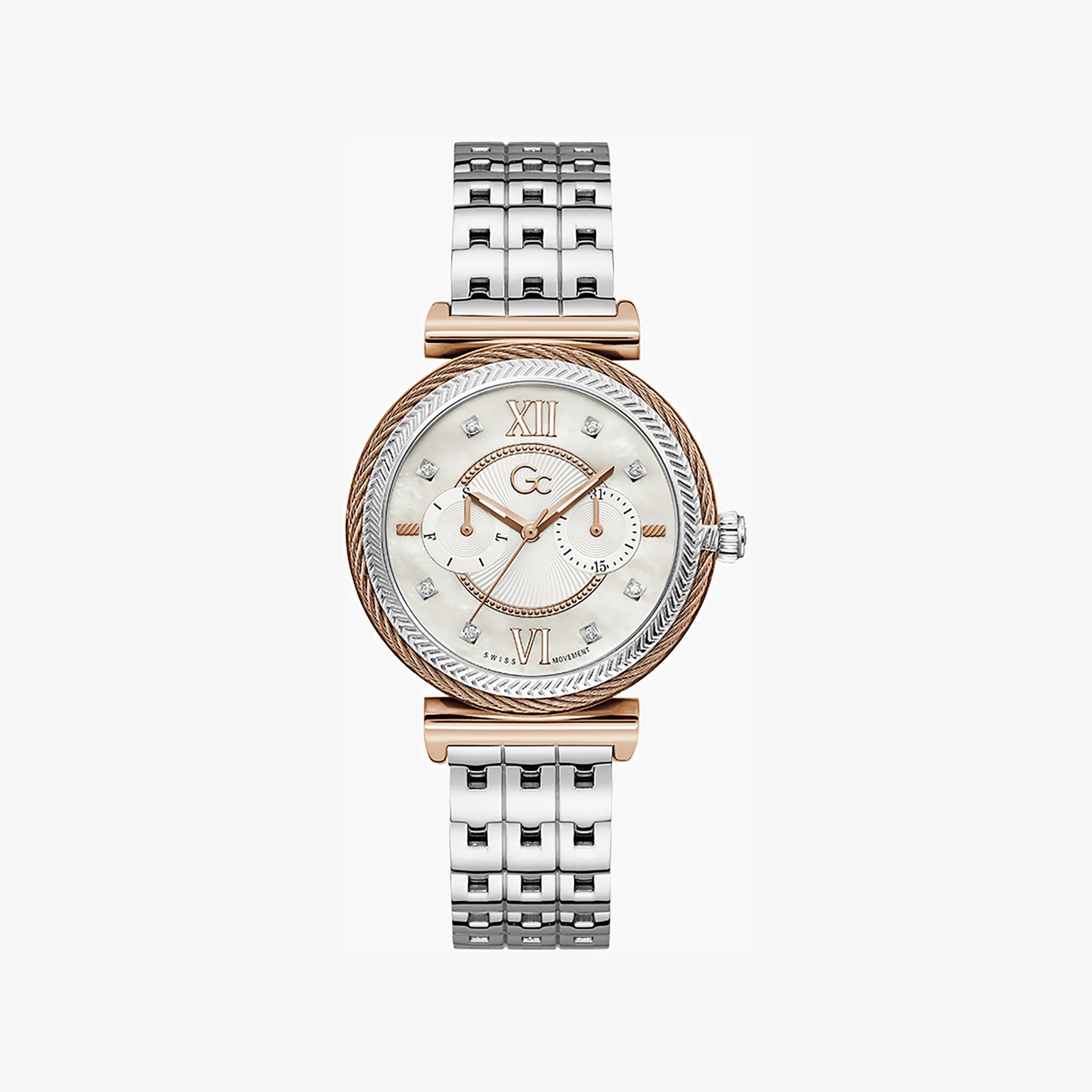 Guess Collection Men's Rose Gold Watch, Silver Band | Y76001l1mf by i-watch