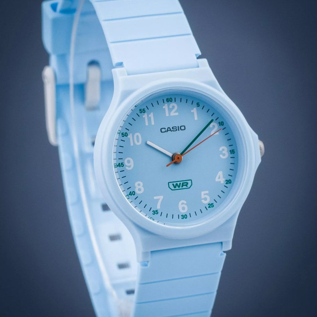 LQ-24B-2BEF ELEGANTLY CASUAL - TIMELESS CHARM WOMEN'S WATCH WITH LIGHT BLUE DIAL AND RESIN STRAP-i-Watch-2