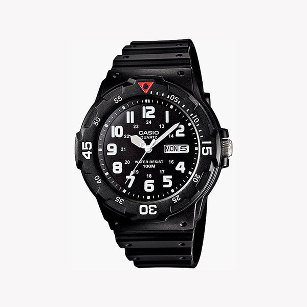 CASIO MRW-200H-1BVDF VERSATILE PERFORMANCE - MEN'S SPORTY BLACK RESIN WATCH WITH WATER RESISTANCE