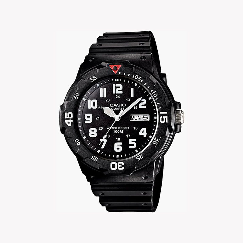 CASIO MRW-200H-1BVDF VERSATILE PERFORMANCE - MEN'S SPORTY BLACK RESIN WATCH WITH WATER RESISTANCE