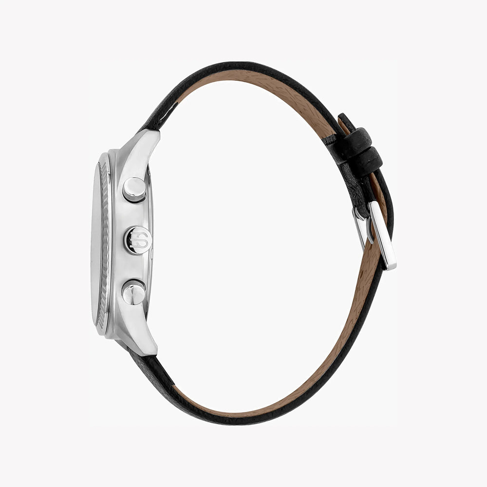 Esprit Men's Black Leather Watch, White Dial | ES1G309L0015 by i-watch