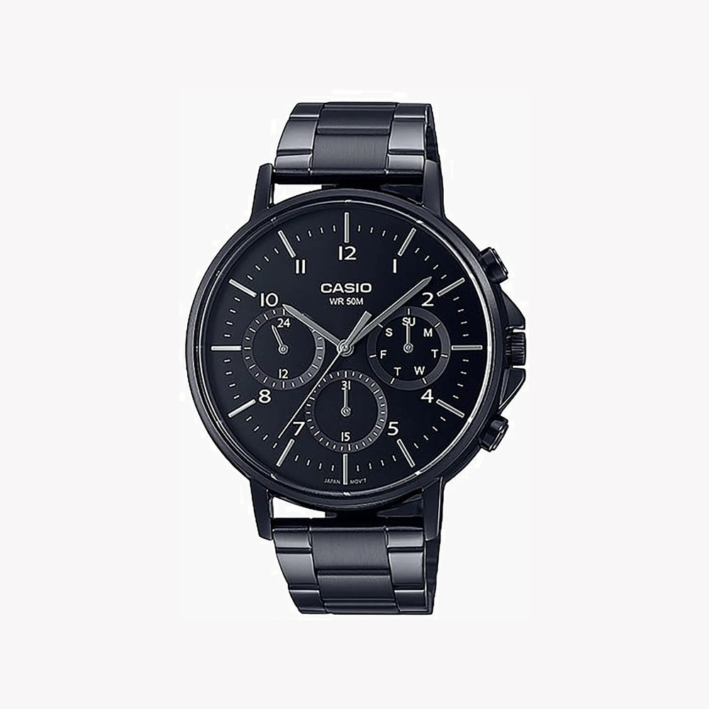 Casio Mtp-E321b-1avdf - Unyielding Elegance Men's Timepiece With Black Dial & Stainless Steel Band by i-watch