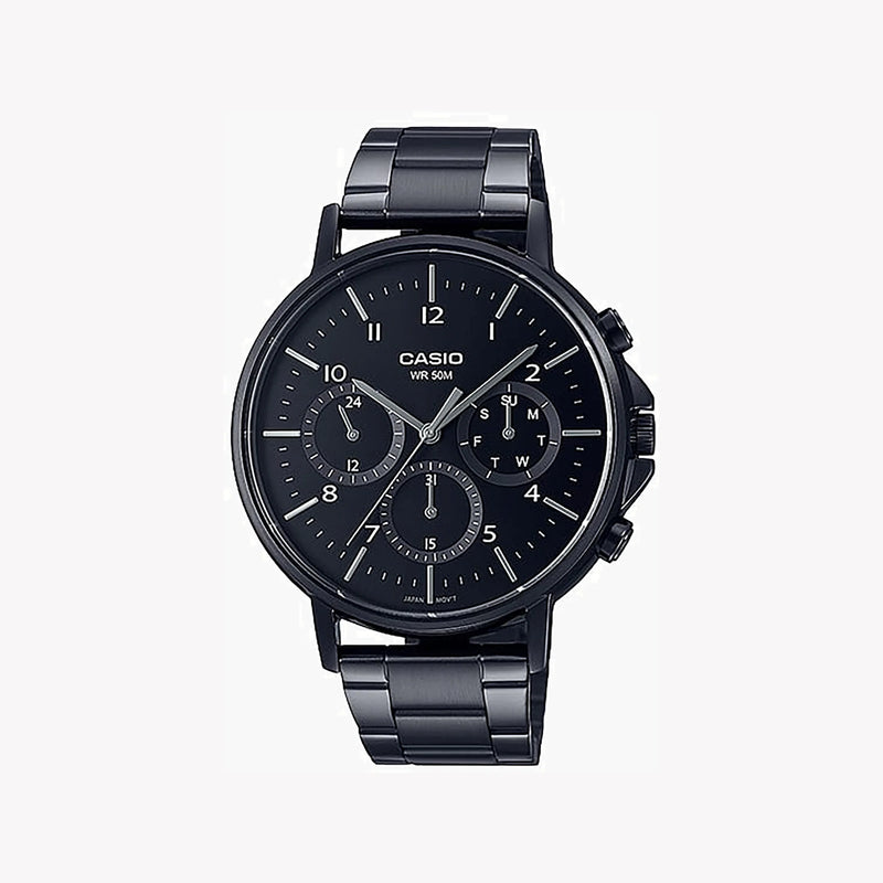 Casio Mtp-E321b-1avdf - Unyielding Elegance Men's Timepiece With Black Dial & Stainless Steel Band by i-watch