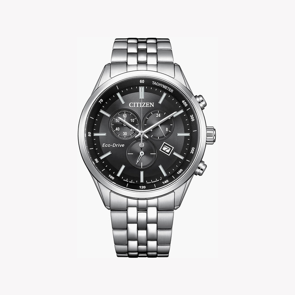 CITIZEN AT2570-56E ELEGANT TIMEKEEPER - MODERN MEN'S STAINLESS STEEL WATCH WITH BLACK DIAL
