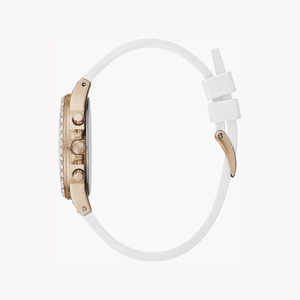 Guess Women's Rose Gold Multicolor Watch, White Silicone | Gw0257l2 by i-watch