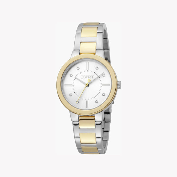 Esprit Women's Silver & Gold Stainless Steel Watch, Silver Dial | Es1l077m0035 by i-watch