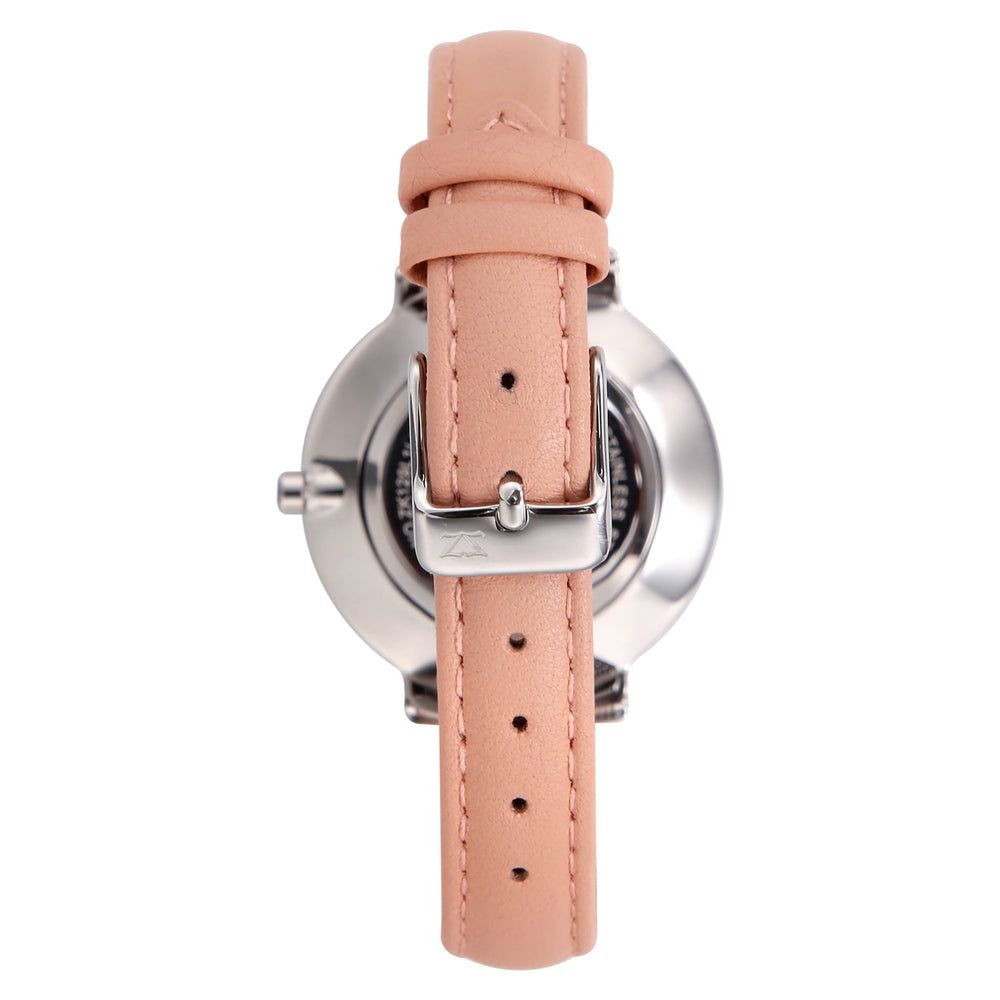 Zink Women's Watch With Silver Stainless Steel Case And Pink Leather Band by i-watch