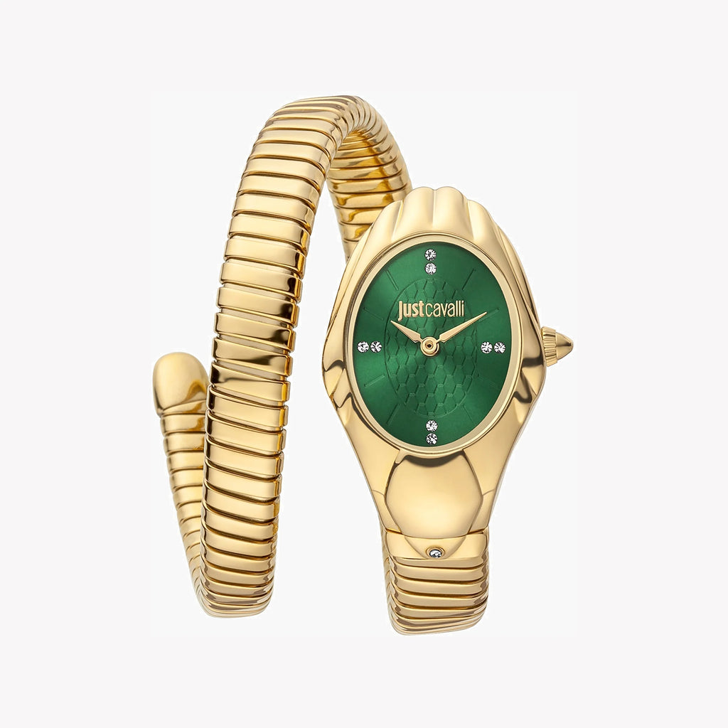 JUST CAVALLI Women's Watch with Gold Stainless Steel Case and Gold Stainless Steel Band