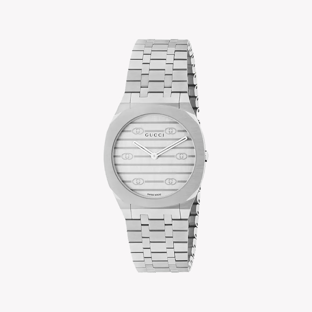 GUCCI YA163501 SILVER LUXE - ELEGANT WOMEN'S TIMEPIECE WITH STAINLESS STEEL BAND