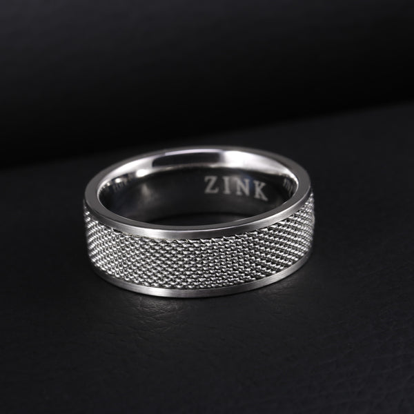 Zink Men's Silver Stainless Steel Ring | Zjrg006sm