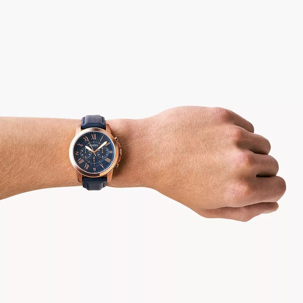 Fossil Men's Rose Gold Watch, Blue Dial | Fs4835 by i-watch