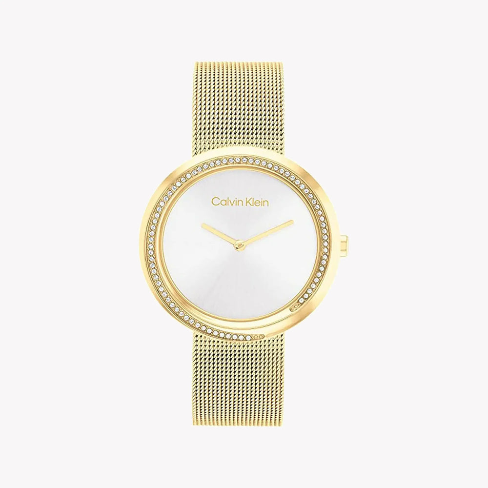 Ck Calvin Klein Women's Gold Watch, Silver Dial | K3m231c6 by i-watch