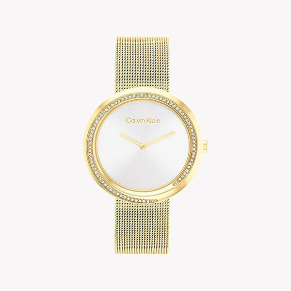 Ck Calvin Klein Women's Gold Watch, Silver Dial | K3m231c6 by i-watch