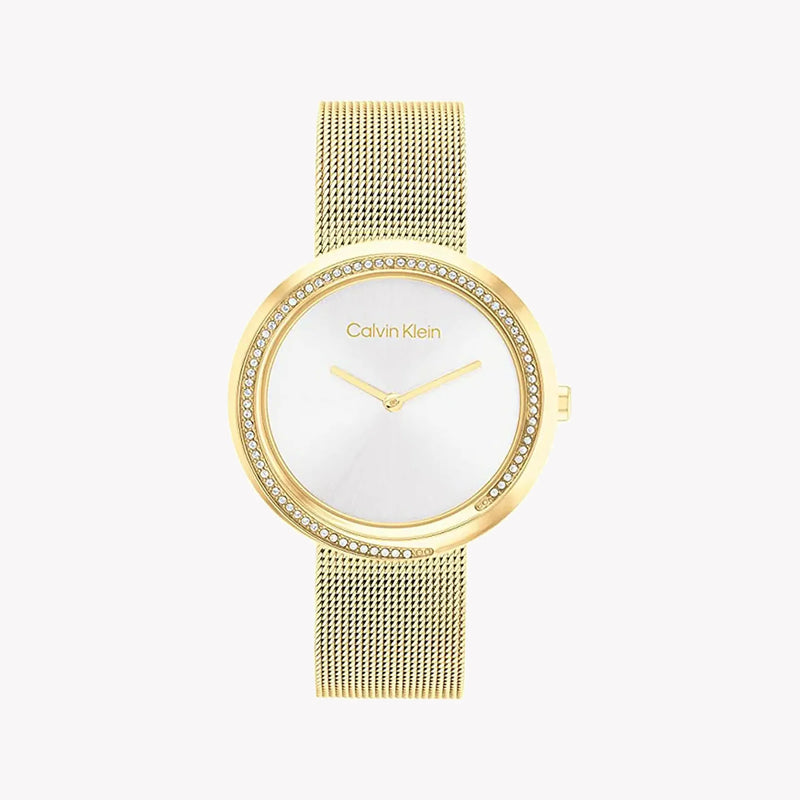 Ck Calvin Klein Women's Gold Watch, Silver Dial | K3m231c6 by i-watch