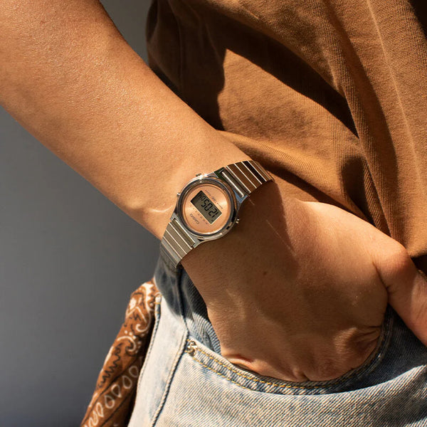 CASIO Women's Watch with Silver Chrome Plated Resin Case and Silver Stainless Steel Band-i-Watch-4